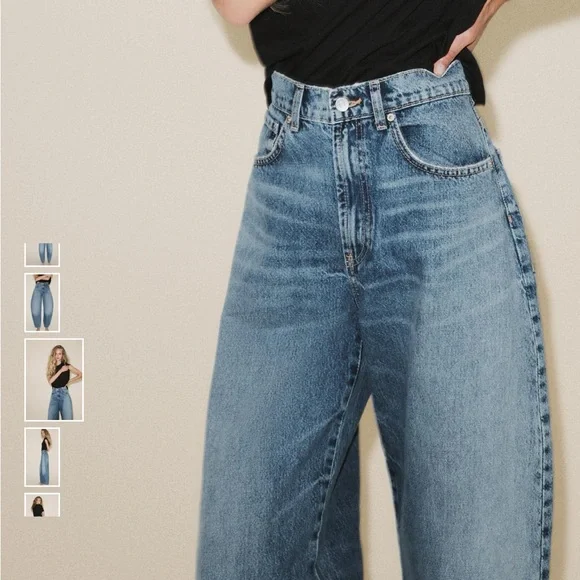 Zara High Waist Barrel Jeans - Picture 3 of 7